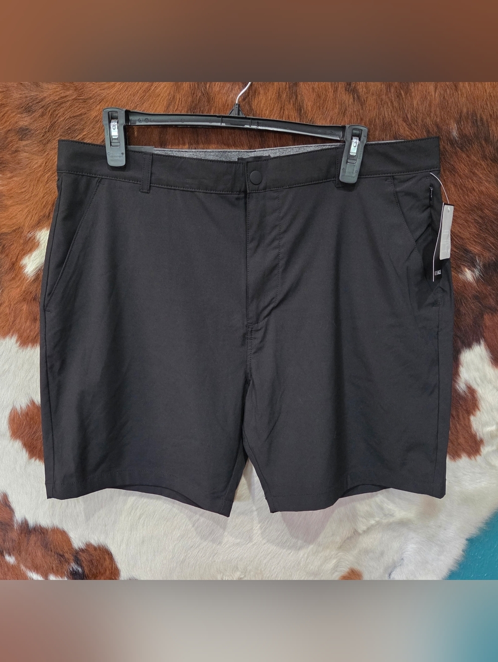 Men's Black Flat Front Shorts - Classic Everyday Style
